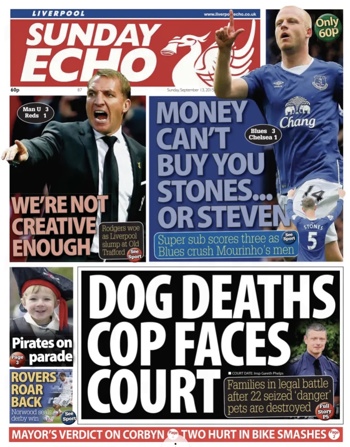 Sunday Echo Frontpage