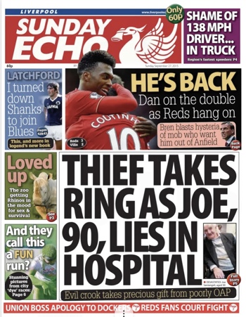 Sunday Echo Frontpage