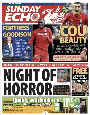 Sunday Echo Frontpage