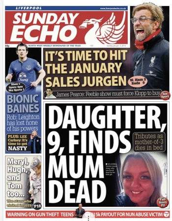 Sunday Echo Frontpage