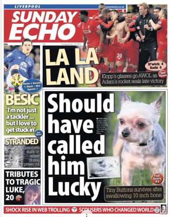 Sunday Echo Frontpage