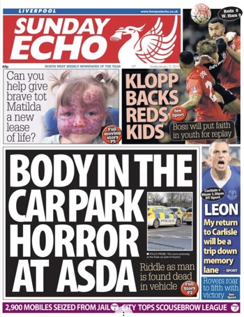 Sunday Echo Frontpage