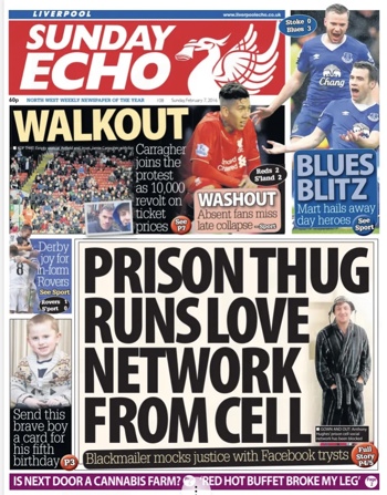 Sunday Echo Frontpage