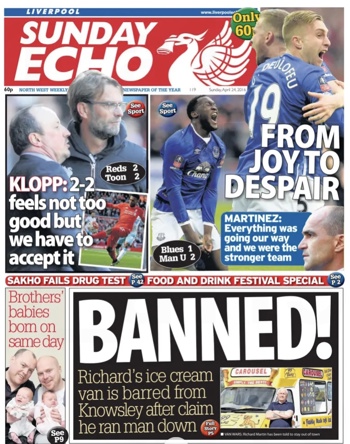 Sunday Echo Frontpage