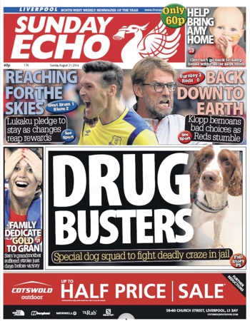 Sunday Echo Frontpage