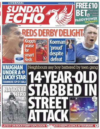 Sunday Echo Frontpage