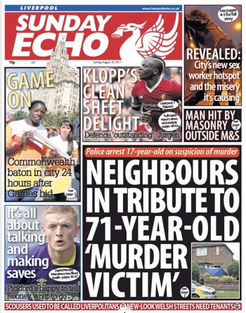 Sunday Echo Frontpage