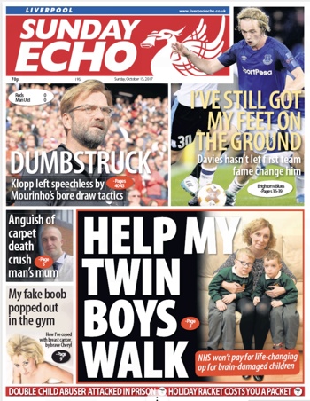 Sunday Echo Frontpage