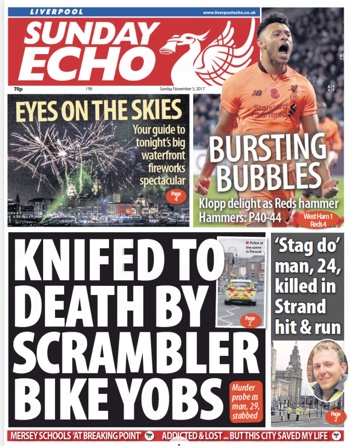 Sunday Echo Frontpage