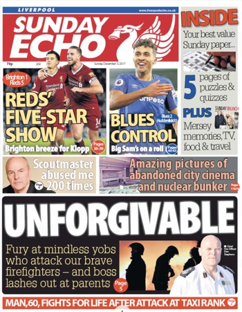 Sunday Echo Frontpage
