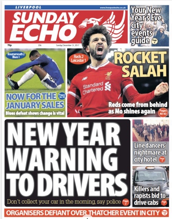 Sunday Echo Frontpage