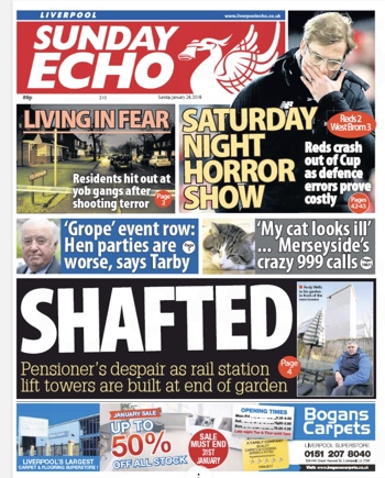 Sunday Echo Frontpage