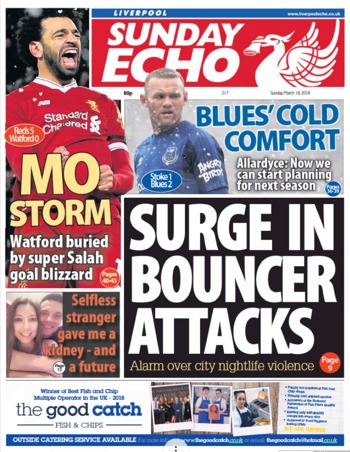 Sunday Echo Frontpage