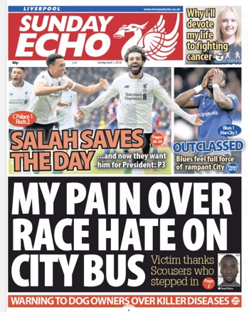 Sunday Echo Frontpage