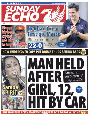 Sunday Echo Frontpage