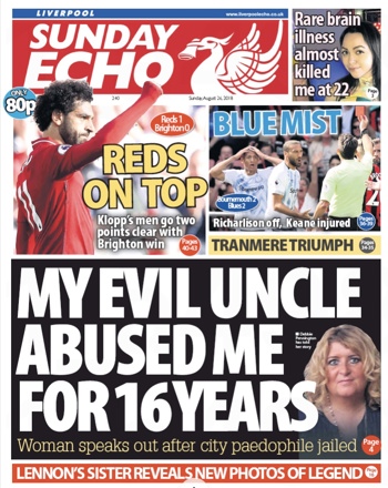 Sunday Echo Frontpage