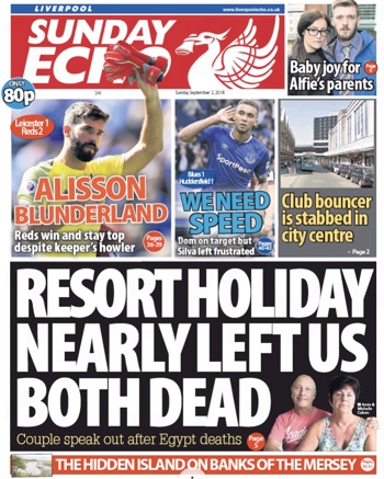 Sunday Echo Frontpage