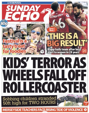 Sunday Echo Frontpage