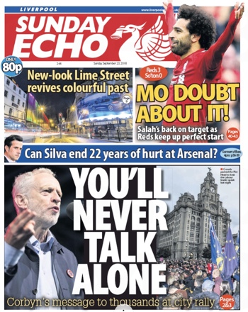 Sunday Echo Frontpage