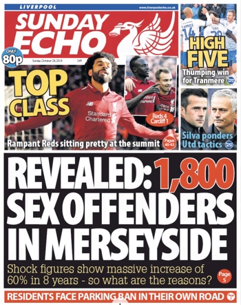 Sunday Echo Frontpage