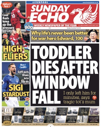 Sunday Echo frontpage
