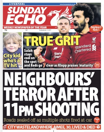 Sunday Echo Frontpage
