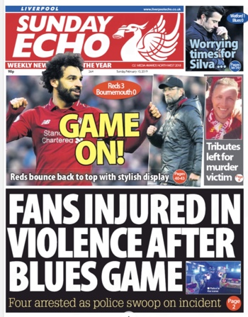 Sunday Echo Frontpage