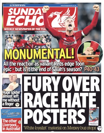 Sunday Echo Frontpage