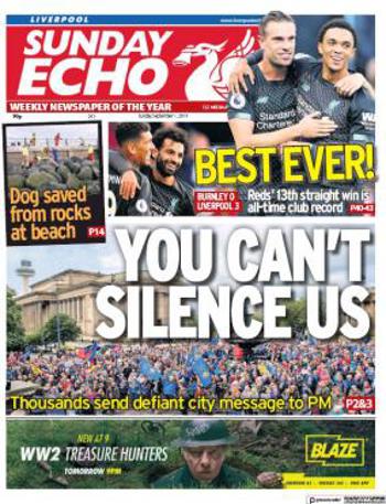 Sunday Echo Frontpage