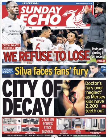 Sunday Echo Frontpage