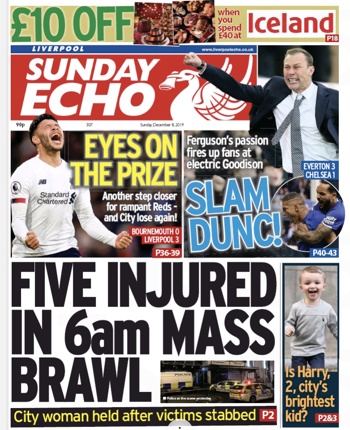 Sunday Echo Frontpage