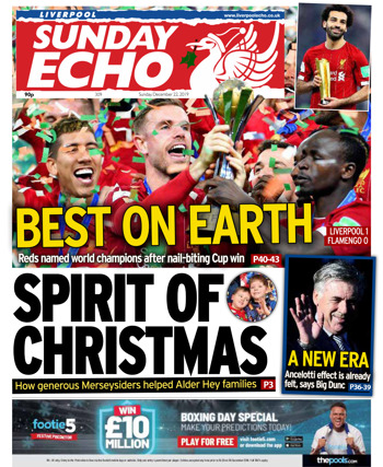 Sunday Echo Frontpage