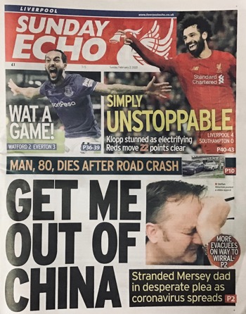 Sunday Echo Frontpage