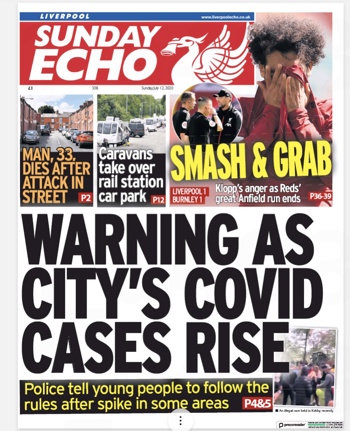 Sunday Echo Frontpage