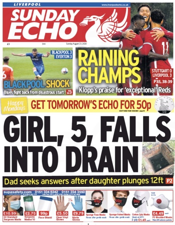Sunday Echo Frontpage