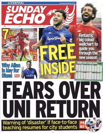 Sunday Echo Frontpage