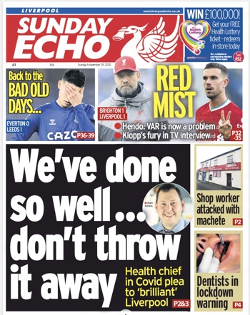 Sunday Echo Frontpage