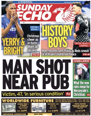 Sunday Echo Frontpage