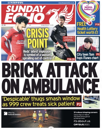 Sunday Echo Frontpage