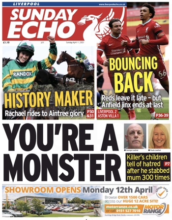 Sunday Echo Frontpage