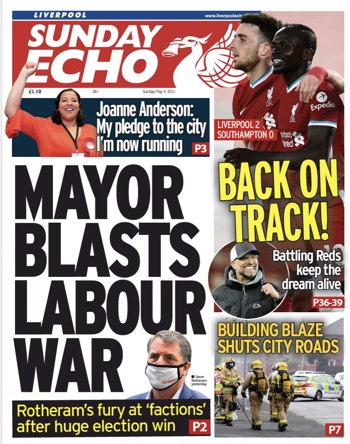 Sunday Echo Frontpage