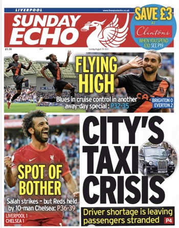 Sunday Echo Frontpage