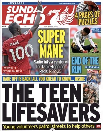 Sunday Echo Frontpage