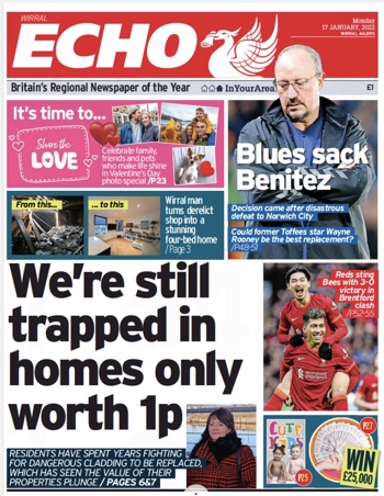 Sunday Echo Frontpage
