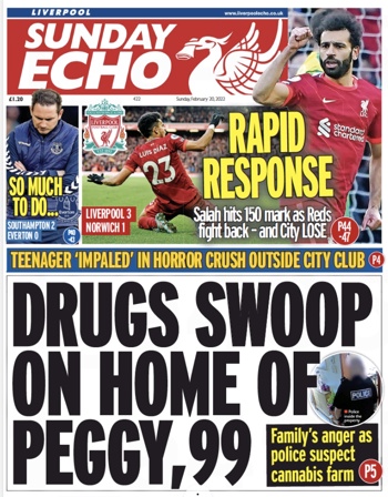 Sunday Echo Frontpage