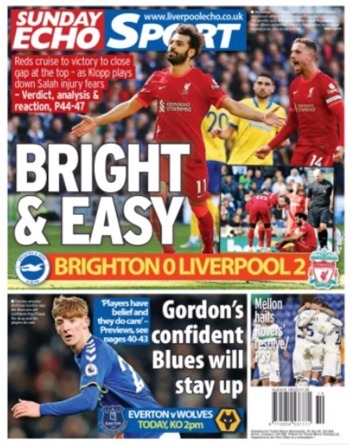 Sunday Echo Frontpage
