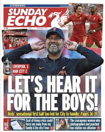 Sunday Echo Frontpage
