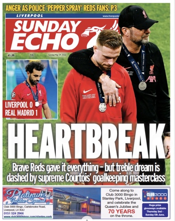 Sunday Echo Frontpage