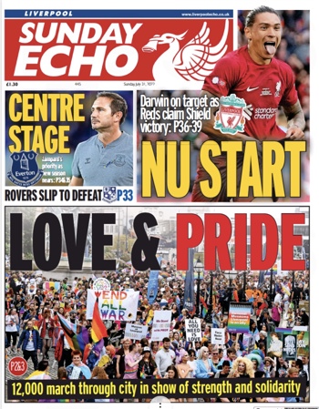 Sunday Echo Frontpage