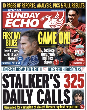 Sunday Echo Frontpage